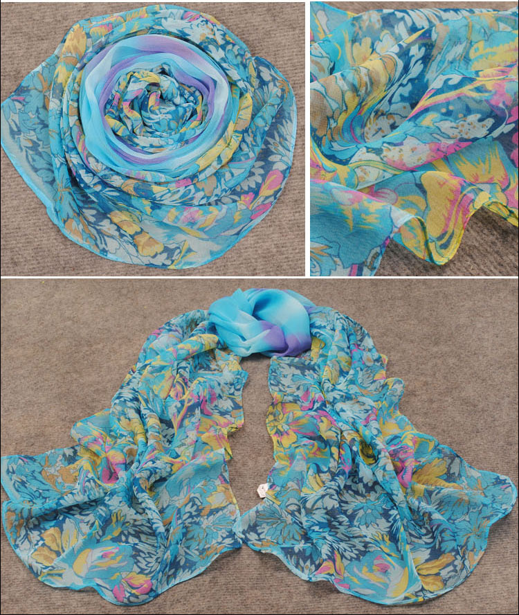 Chiffon flower scarf wholesale