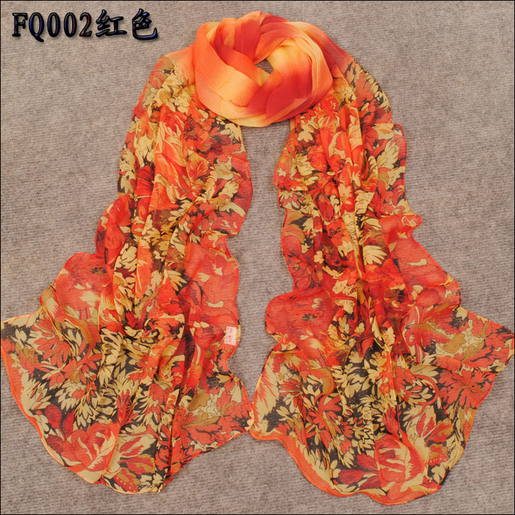 Chiffon flower scarf wholesale