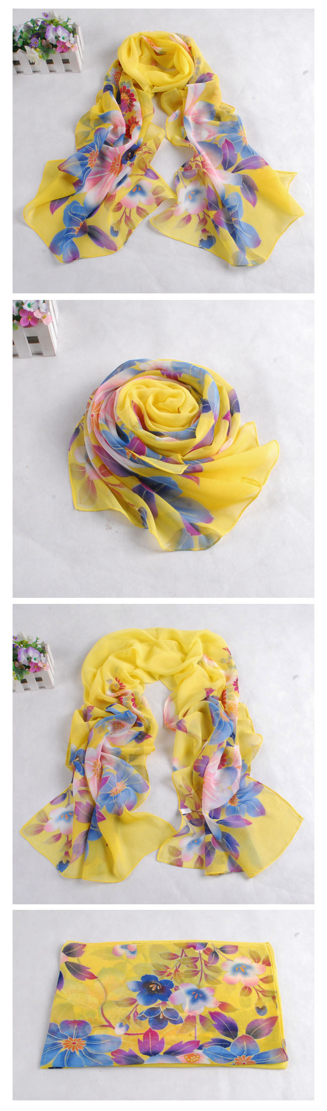 Women flower print scarf