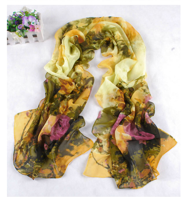 Wholesale flower print chiffon scarf