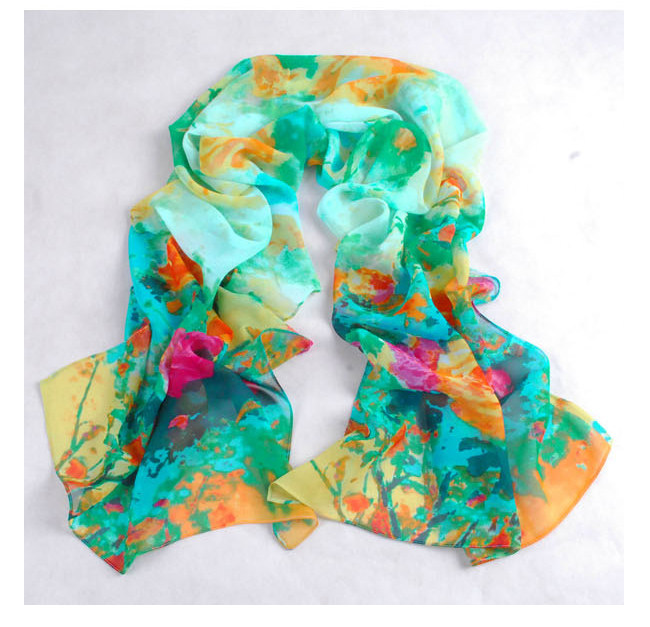 Wholesale flower print chiffon scarf
