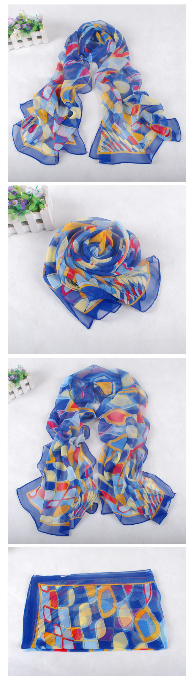 Magic block printed scarves wholesale