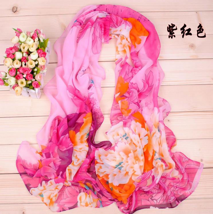 Gorgeous big peony printed scarf shawls wholesale