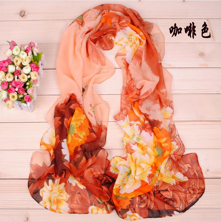 Gorgeous big peony printed scarf shawls wholesale