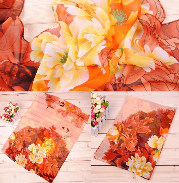 Gorgeous big peony printed scarf shawls wholesale