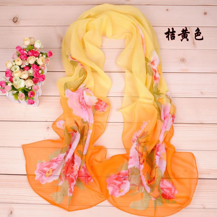 Graffiti peony printed scarves wholesale