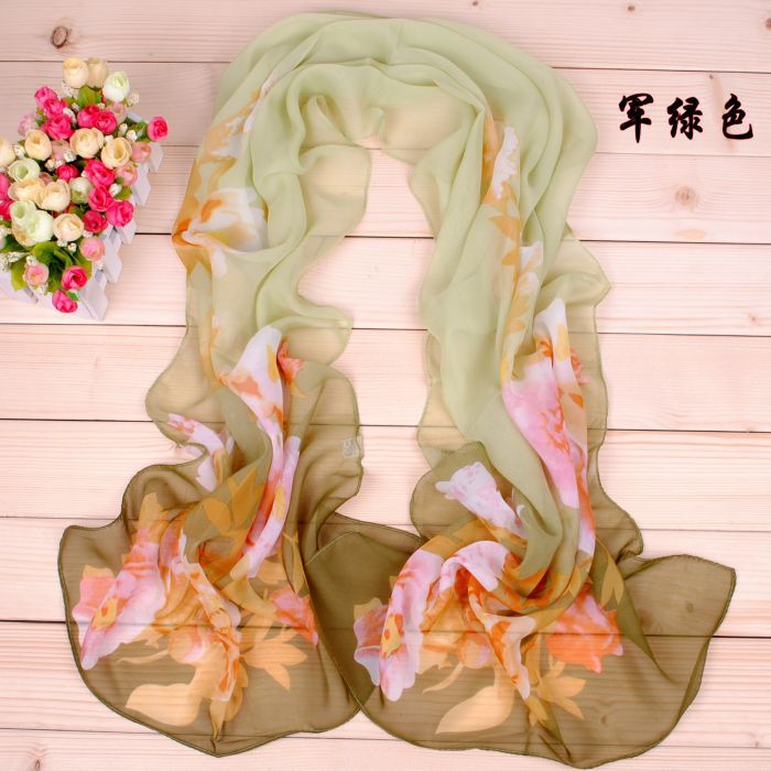 Graffiti peony printed scarves wholesale