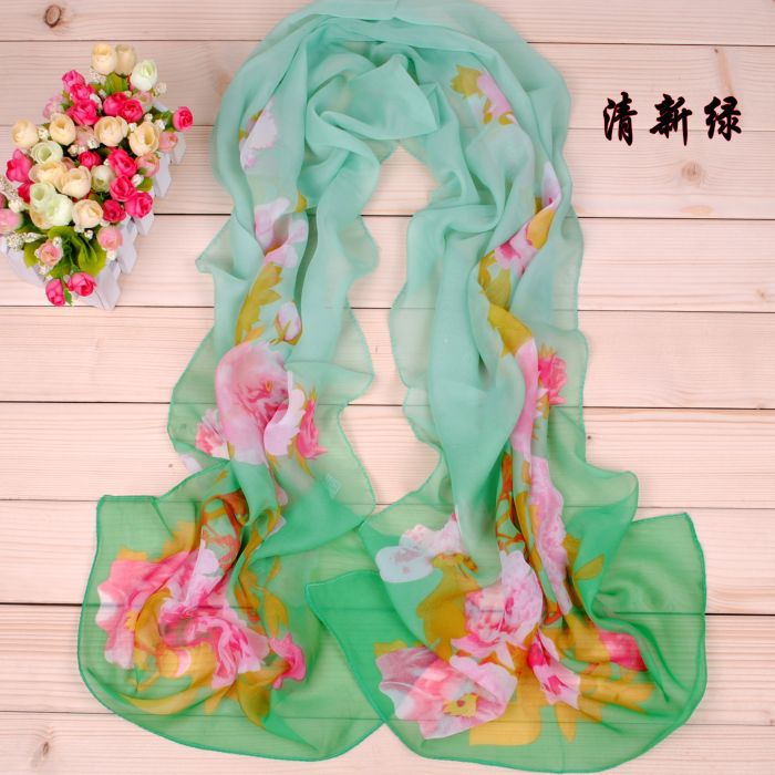 Graffiti peony printed scarves wholesale