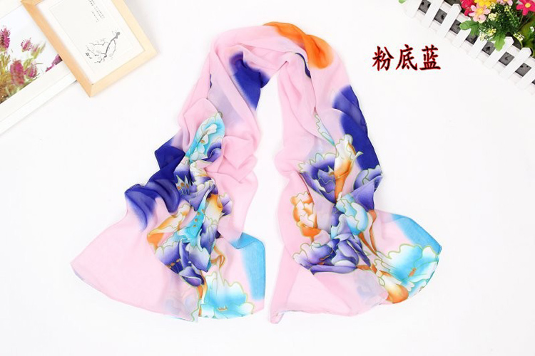 Fashion exotic flower print scarf