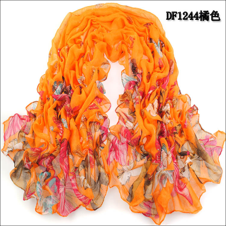 Big butterfly Voile cotton scarves wholesale 