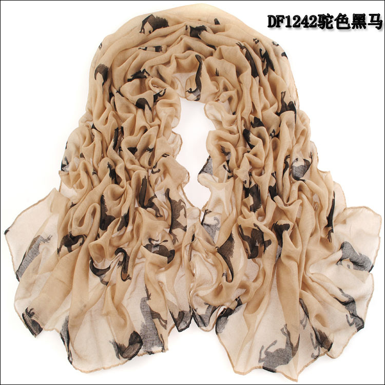 Dark Horse Print Scarf Shawl Wholesale Women