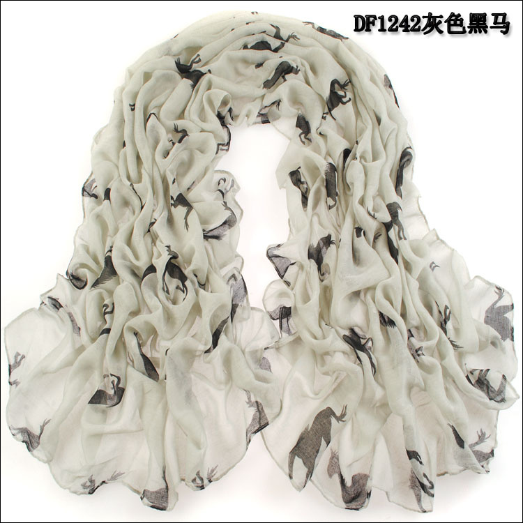 Dark Horse Print Scarf Shawl Wholesale Women