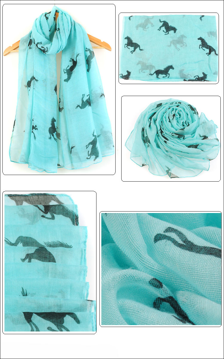 Dark Horse Print Scarf Shawl Wholesale Women