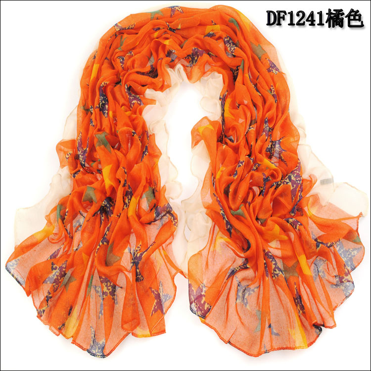 Star Print Scarf wholesale female models 