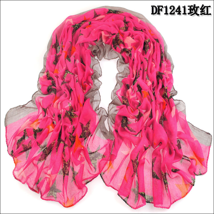 Star Print Scarf wholesale female models 