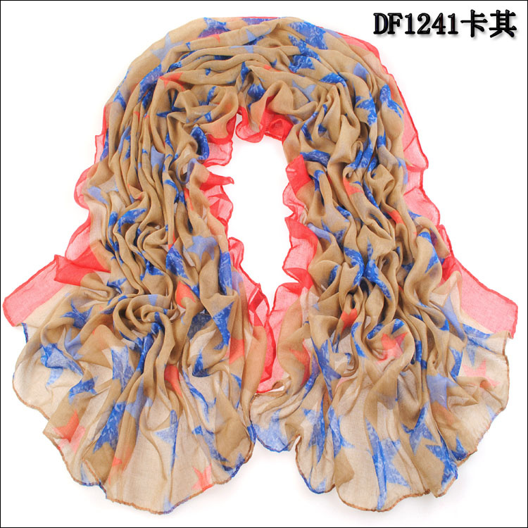 Star Print Scarf wholesale female models 