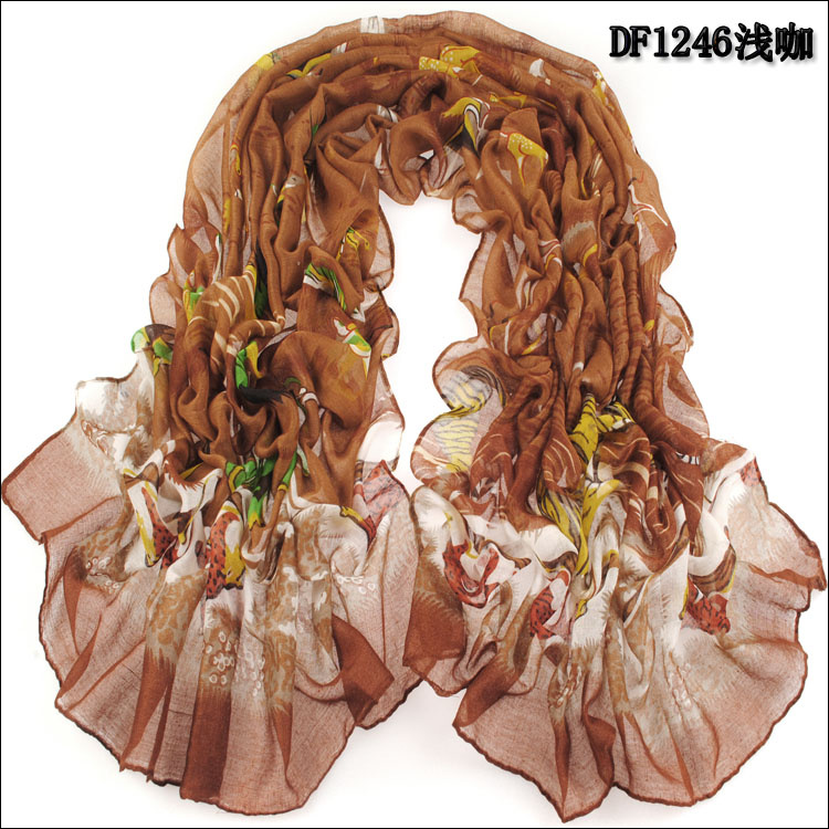 Color gradient printed scarves wholesale
