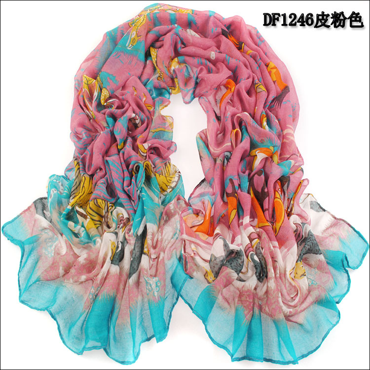 Color gradient printed scarves wholesale