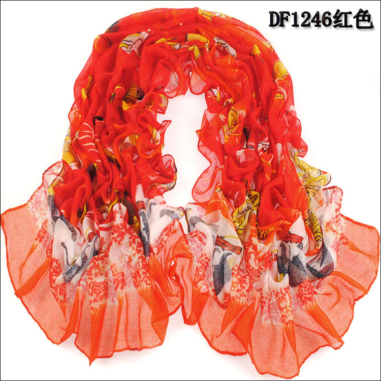 Color gradient printed scarves wholesale
