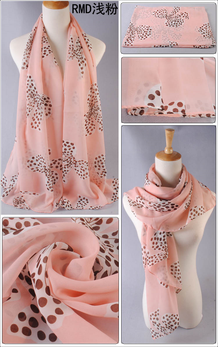Bow Print scarves wholesale female models 