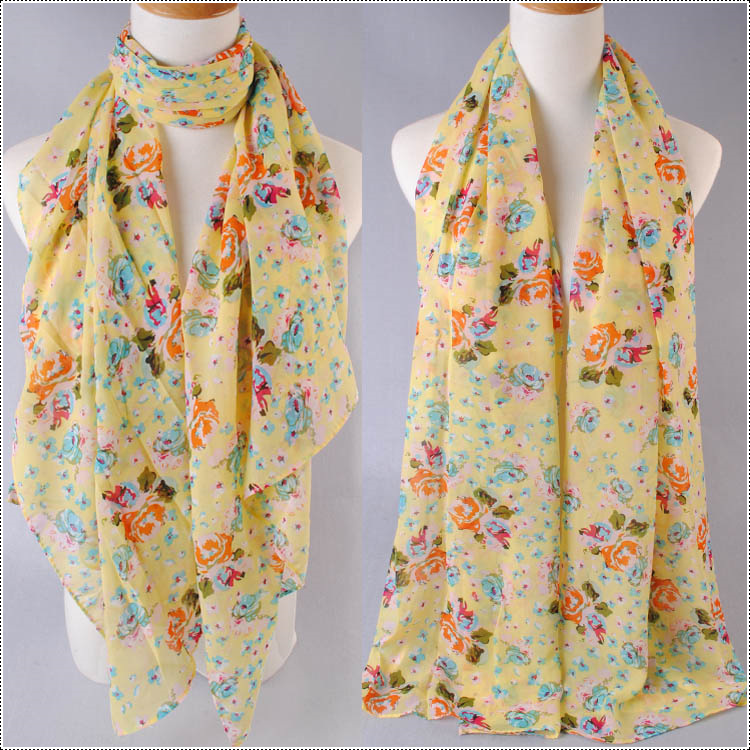 Rose printed scarves wholesale female models