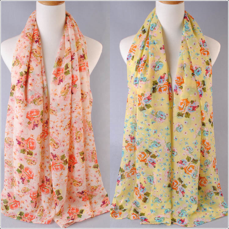 Rose printed scarves wholesale female models