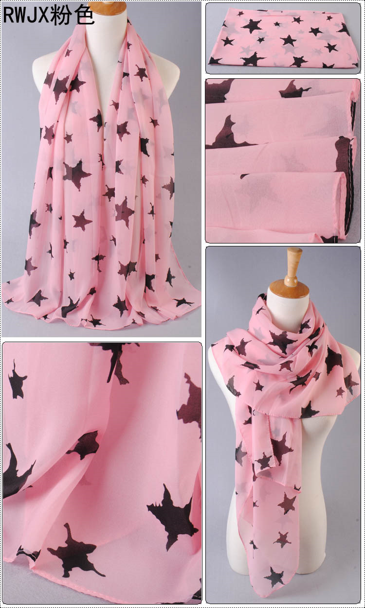 Star glitter velvet chiffon scarves wholesale 