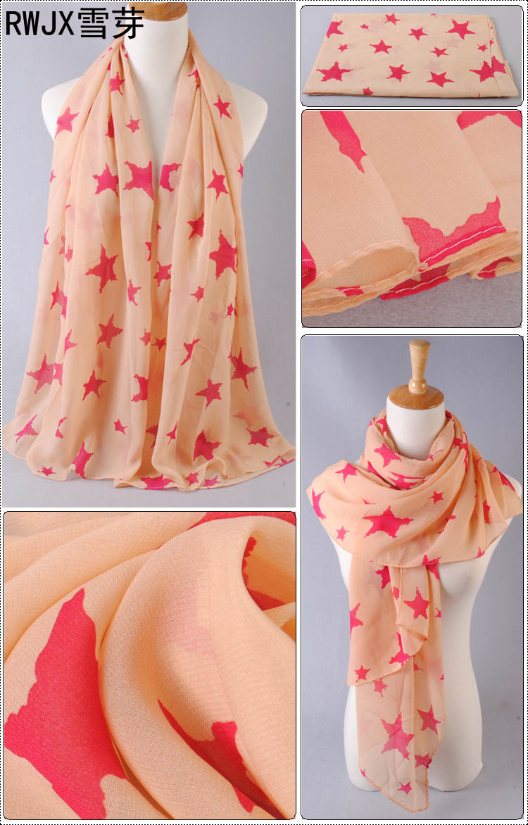 Star glitter velvet chiffon scarves wholesale 