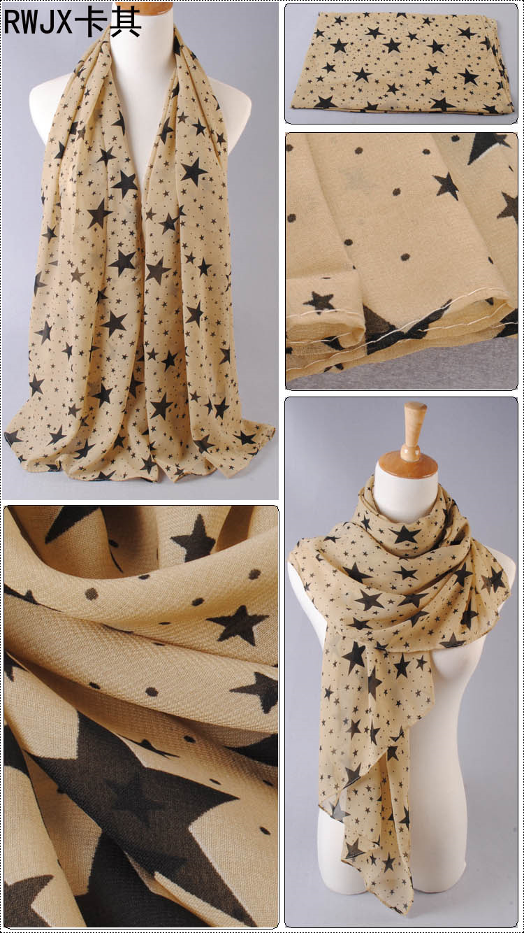 Star glitter velvet chiffon scarves wholesale 
