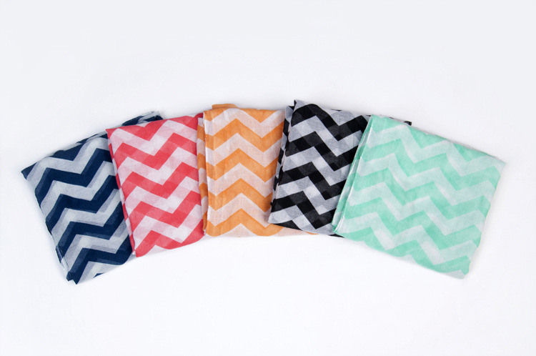 Color stripes woven scarves wholesale Voile 