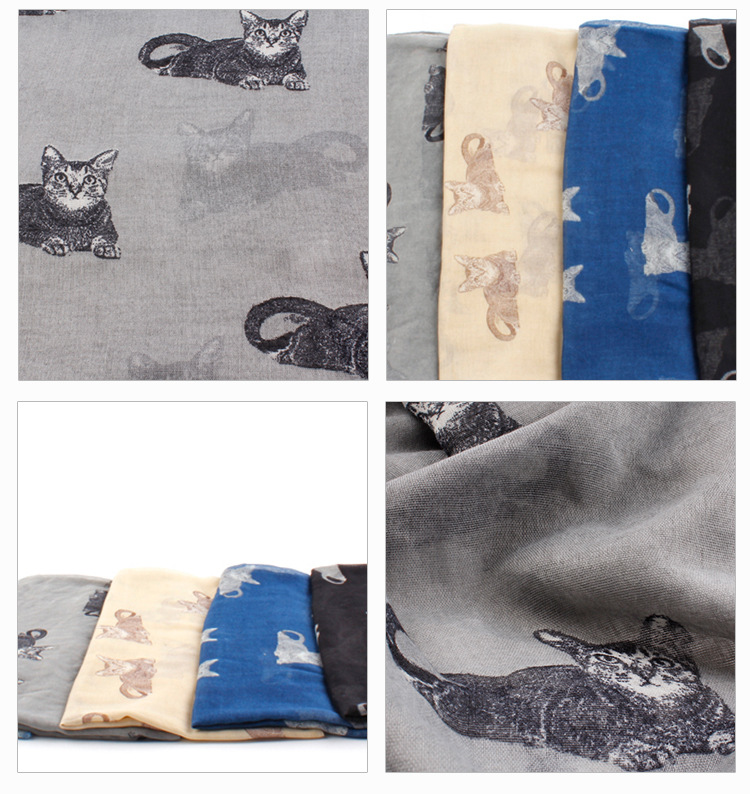 Voile kitty wholesale scarves Ms.