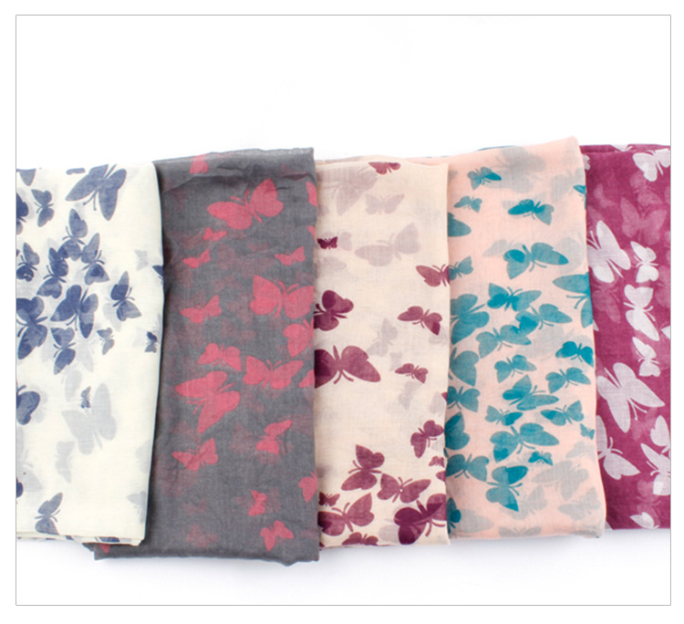 Ms. scarves wholesale printing monochrome butterfly
