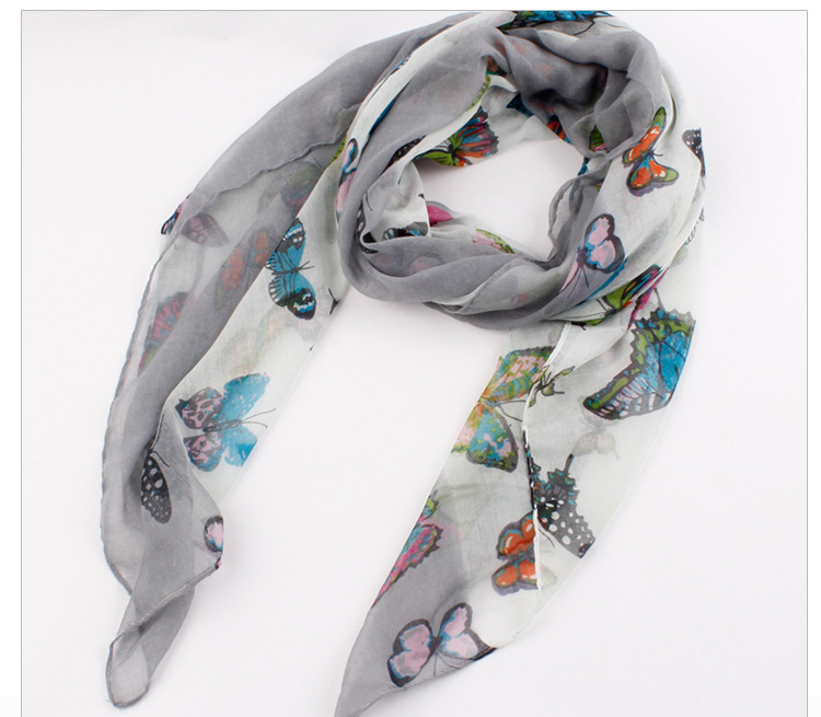 Wholesale Camouflage multicolored butterfly lady scarf 