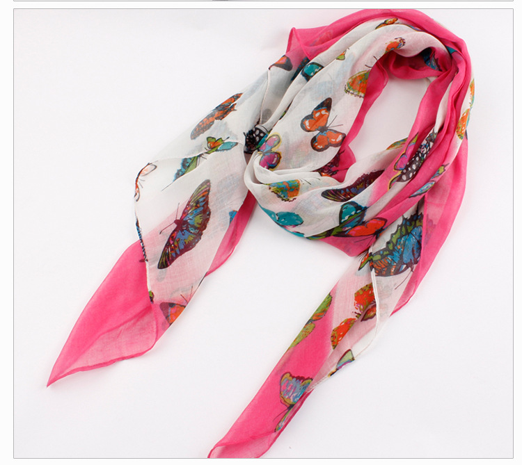 Wholesale Camouflage multicolored butterfly lady scarf 