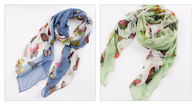 Wholesale Camouflage multicolored butterfly lady scarf 