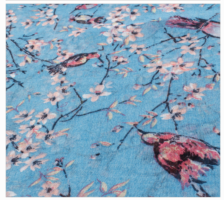 Branch birds warm scarf pattern printing wholesale 