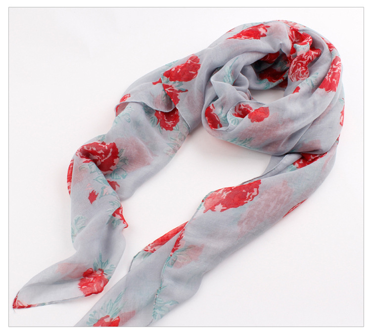 Wholesale Peony Garden Floral Printed Scarf Lady 