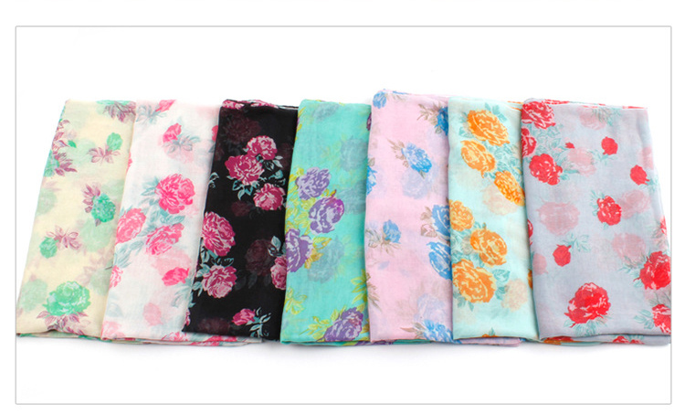 Wholesale Peony Garden Floral Printed Scarf Lady 