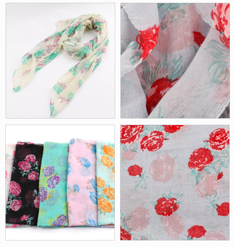 Wholesale Peony Garden Floral Printed Scarf Lady 