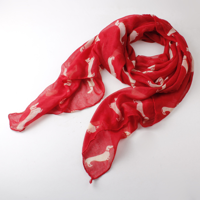 Puppy totem Paris yarn printing scarf wholesale