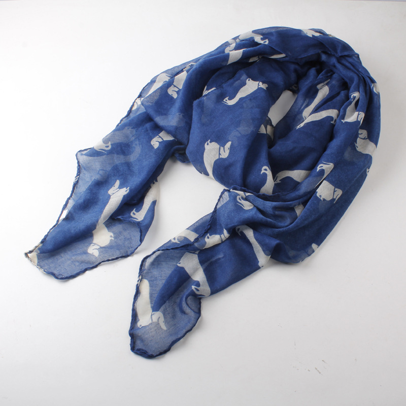 Puppy totem Paris yarn printing scarf wholesale