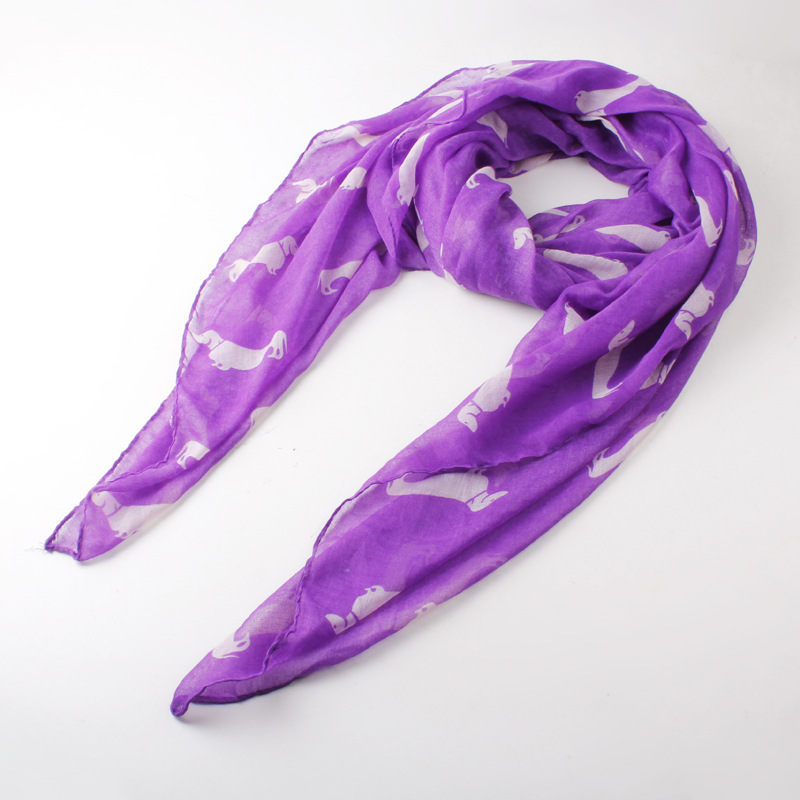Puppy totem Paris yarn printing scarf wholesale