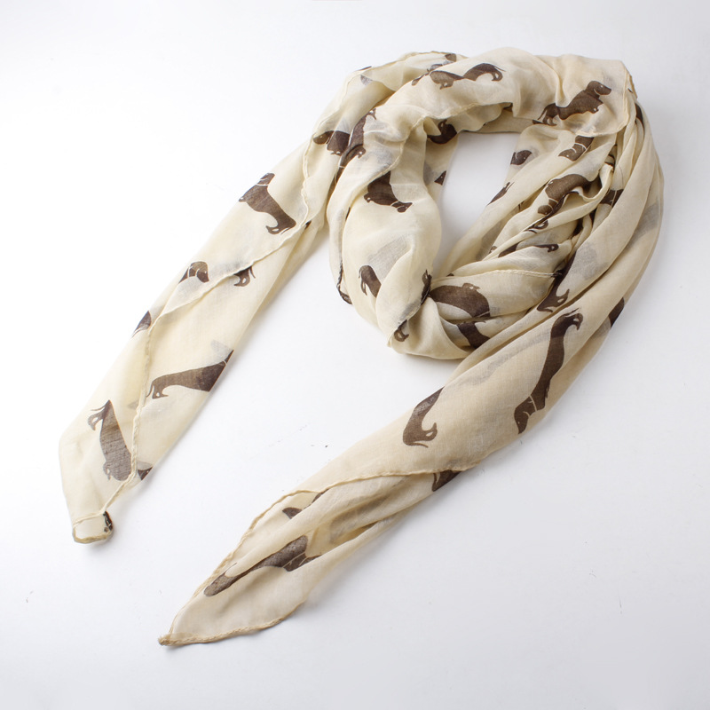 Puppy totem Paris yarn printing scarf wholesale
