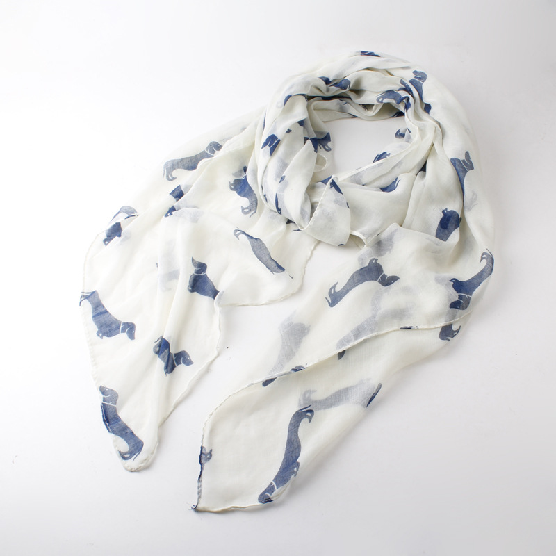 Puppy totem Paris yarn printing scarf wholesale