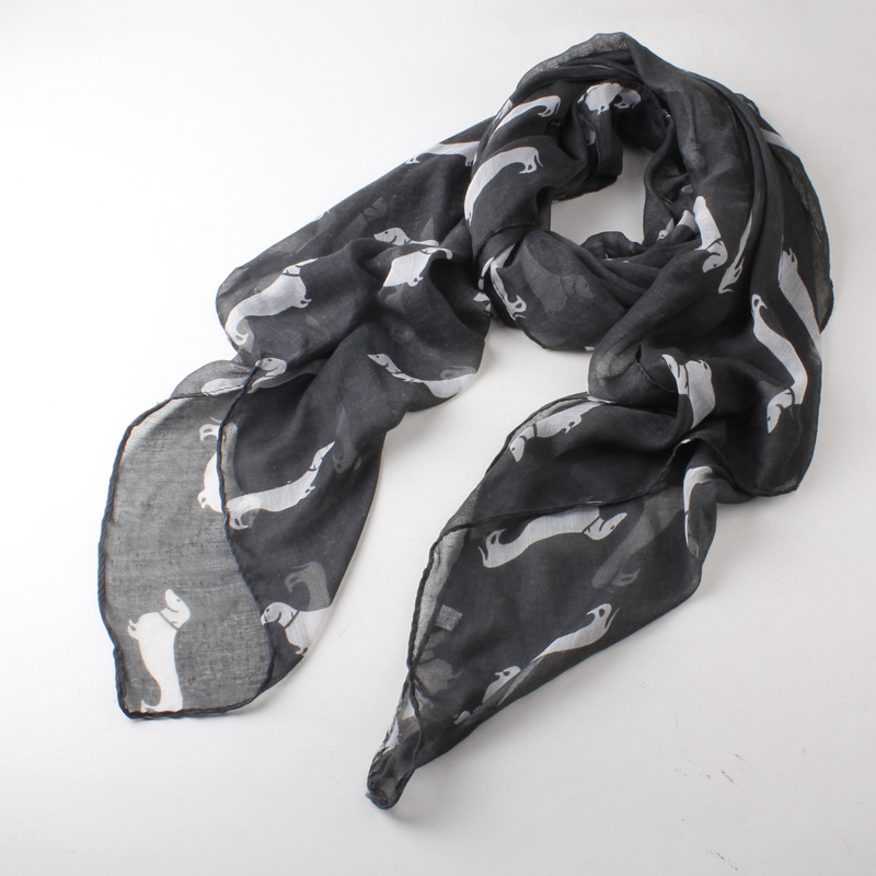Puppy totem Paris yarn printing scarf wholesale