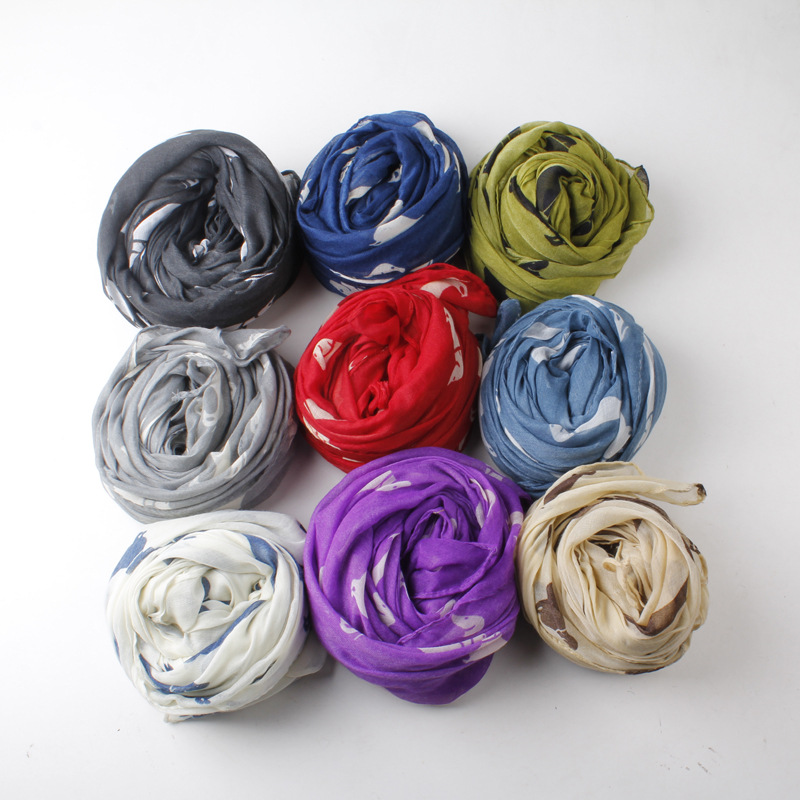 Puppy totem Paris yarn printing scarf wholesale
