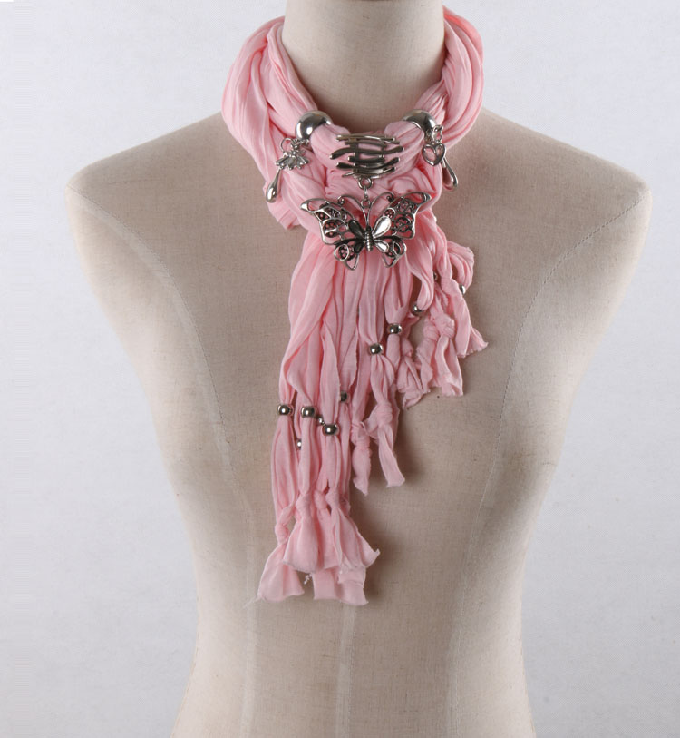 Pink butterfly pendant scarves wholesale