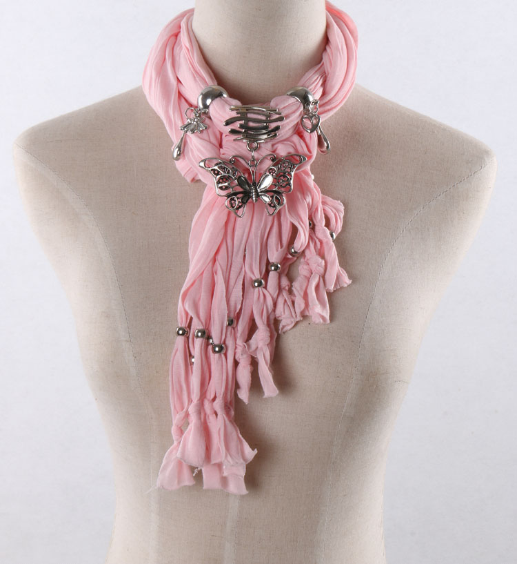 Pink butterfly pendant scarves wholesale