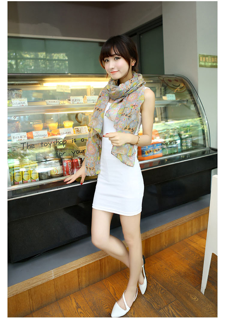 Fawn colored voile scarf shawl