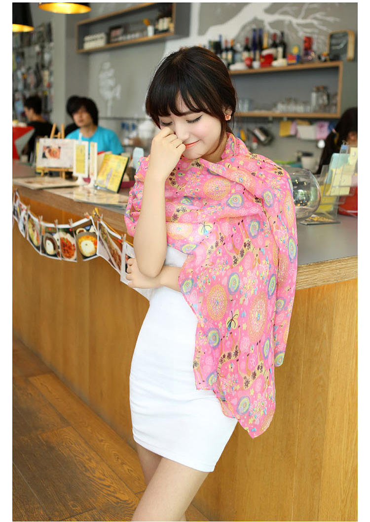 Fawn colored voile scarf shawl
